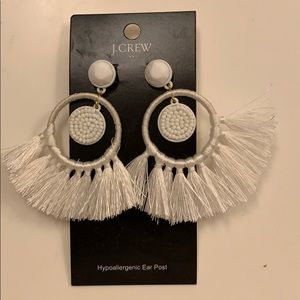 Jcrew white tassel earrings